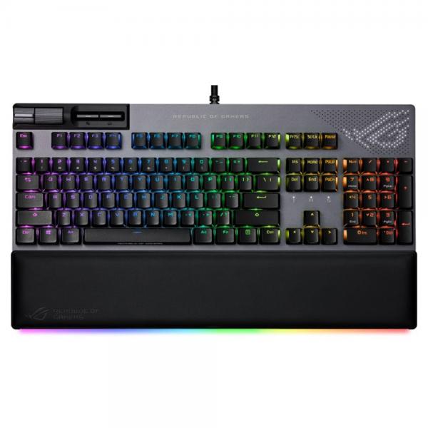 ASUS ROG Flare II Animate tastiera USB QWERTY Inglese Nero (Asus ROG STRIX FLARE II ANIMATE RGB Mechanical Gaming Keyboard w/ PBT Keycaps, USB, ROG NX Red Switches, Detachable Wrist Rest, Customisable AniMe Matrix Display) - Versione UK