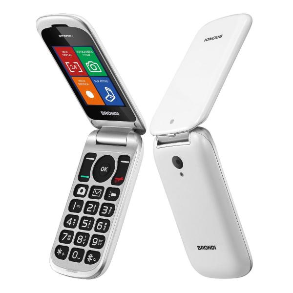 Cellulare Brondi Stone+ 2.4" Dual Sim White Italia Senior Phone