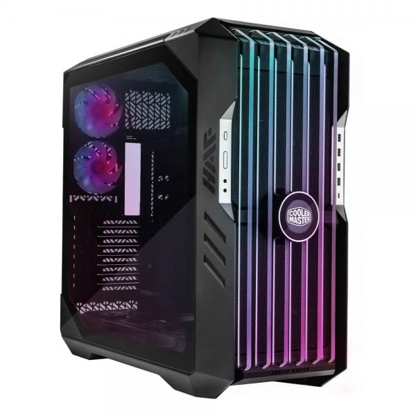 Cooler Master HAF 700 EVO Full Tower Grigio (Cooler Master HAF 700 EVO Case, Titanium Grey, Full Tower, 4 x USB 3.2 Gen 1 Type-A, 1 x USB 3.2 Gen 2 Type-C, Tempered Glass Side Window Panel, Edge Lit Front Intake Blades with IRIS Customisable LCD Assistant)
