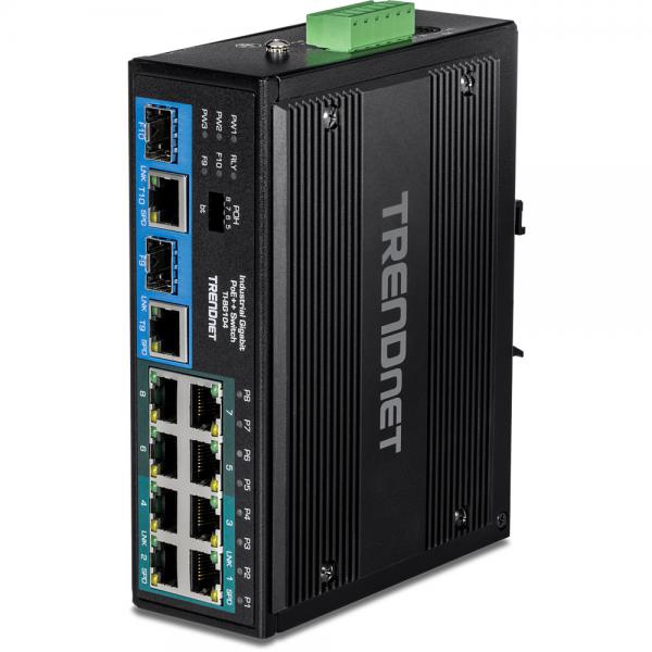 Trendnet TI-BG104 switch di rete Non gestito Gigabit Ethernet (10/100/1000) Supporto Power over Ethernet (PoE) Nero