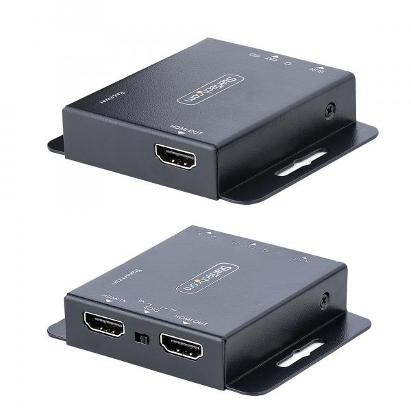 StarTech.com HDMI Extender via Ethernet 4K 30Hz/40m o 1080p/70m, Kit Extender HDMI via CAT6/CAT5, Estensione HDMI su IP con Power over Cable [PoE], Kit Trasmattitore e Ricevitore HDMI con IR e alimentatore singolo (HDMI EXTENDER OVER CAT6 4K - 130FT POWER OVER CABLE IR EXT.)