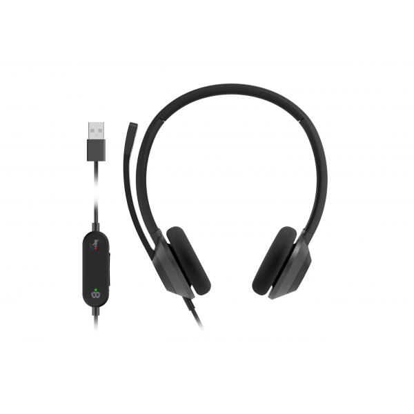 Cisco Headset 322 - Cuffie con microfono - over ear - cablato - USB-A - nero carbonio