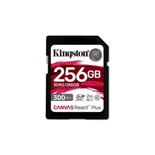 KINGSTON CANVAS REACT PLUS MEMORY CARD SDXC 256GB UHS-II CLASSE 10 V90