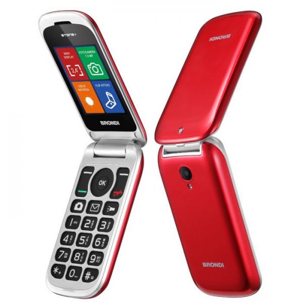 Cellulare Brondi Stone+ 2.4" Dual Sim Red Italia Senior Phone