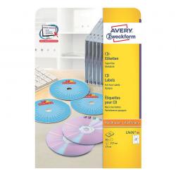 Avery Avery Etichette Full-Face bianche per CD - per stampanti Laser - Ø 117 mm