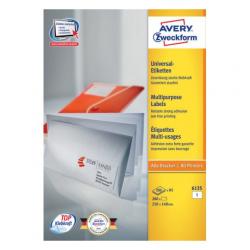 Avery Avery 6135 etichetta autoadesiva Rettangolo Permanente Bianco 200 pz