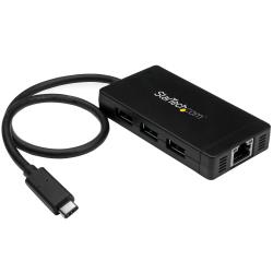 Startech StarTech.com Hub USB 3.0 (5Gbps) a 3 porte con USB-C e Ethernet Gigabit - Include Adattatore di Alimentazione