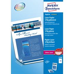 Avery Avery Premium Colour Laser Photo Paper 170 g/m² carta inkjet A4 (210x297 mm) Lucida 200 fogli Bianco