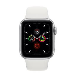 Apple Apple Watch Series 5 GPS, 40mm in alluminio argento con cinturino Sport Bianco